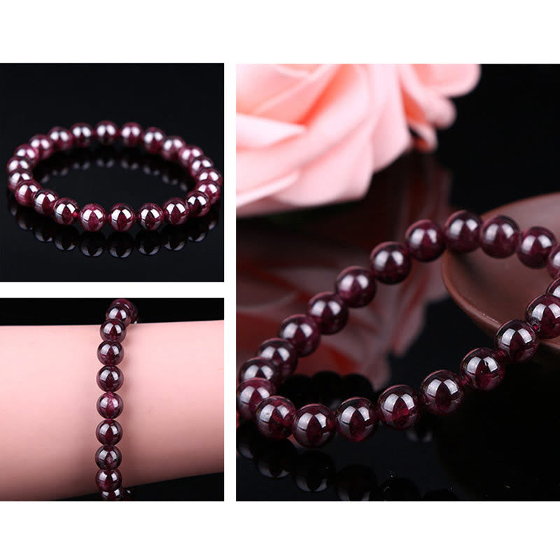 Buddha Stones Natural Garnet Bead Passion Bracelet