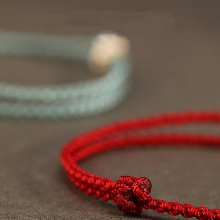 Buddha Stones 999 Gold Year of the Snake Eternal Endless Knot Infinity Handmade Luck Bracelet - image 2