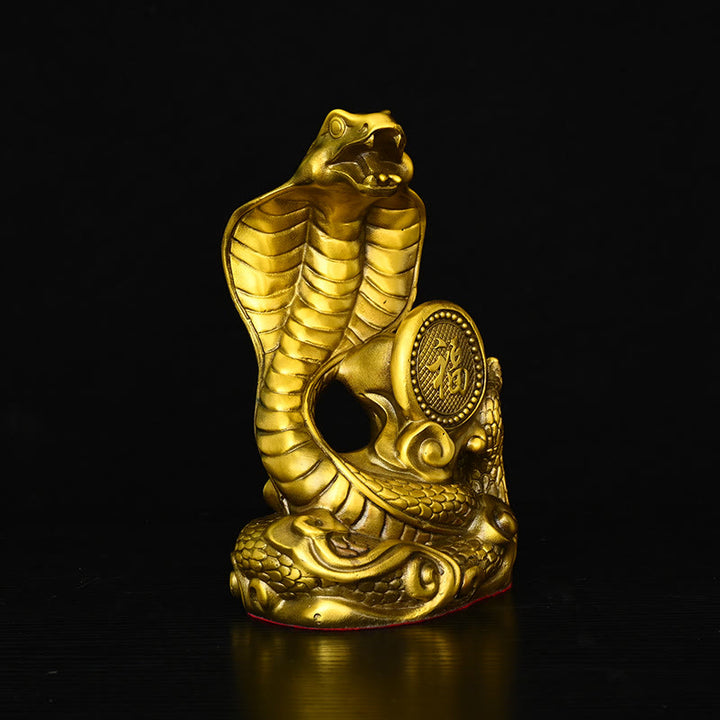 Buddha Stones Year Of The Snake Fu Character Auspicious Clouds Fortune Brass Home Statue Decoration