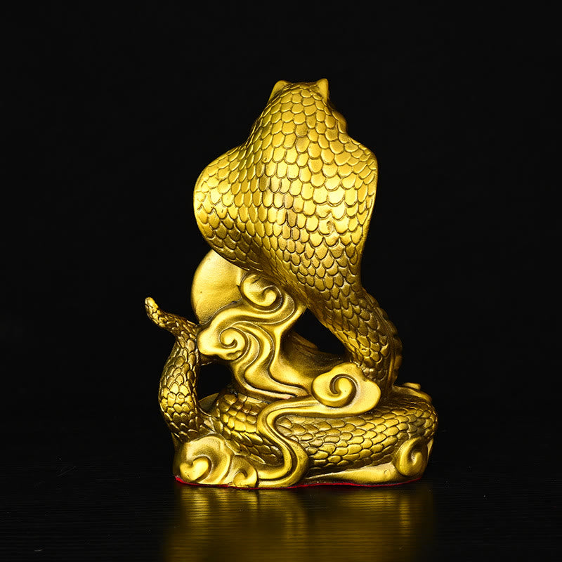 Buddha Stones Year Of The Snake Fu Character Auspicious Clouds Fortune Brass Home Statue Decoration