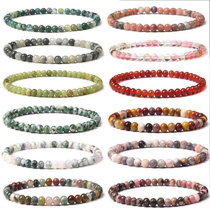 Buddha Stones 4mm Various Stone Crystal Mini Beads Healing Bracelet