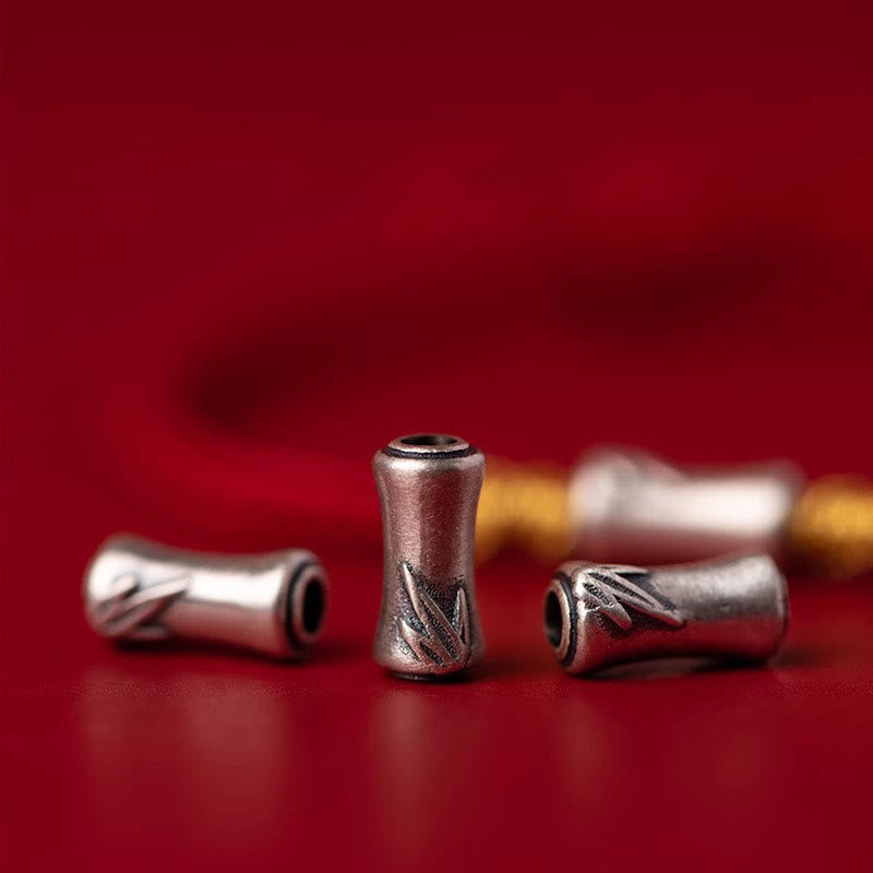 Buddha Stones Handmade 925 Sterling Silver Bamboo Design Red String Luck Braided Bracelet - image 13