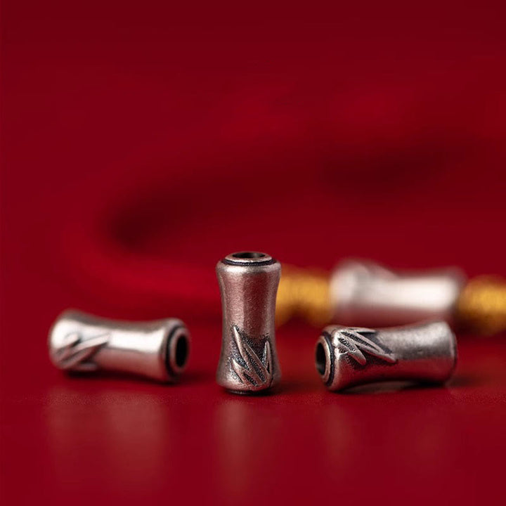 Buddha Stones Handmade 925 Sterling Silver Bamboo Design Red String Luck Braided Bracelet - image 13