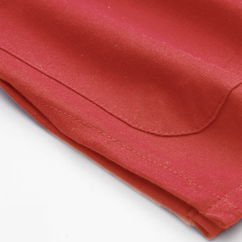 Buddha Stones 2Pcs Fall Men's Tang Suit Frog-Button Cotton Long Sleeve Shirt Pants Set - image 7