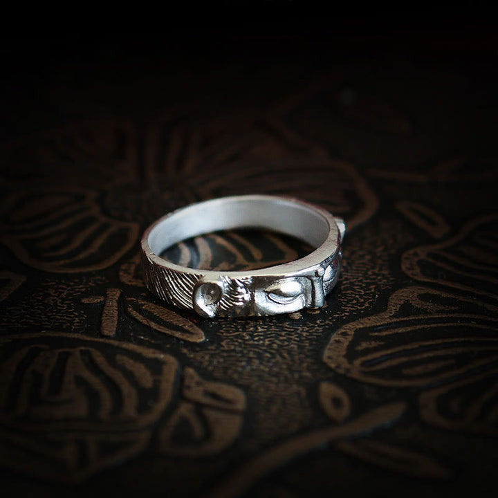 Buddha Stones 999 Sterling Silver Buddha Eyes Protection Ring - image 7