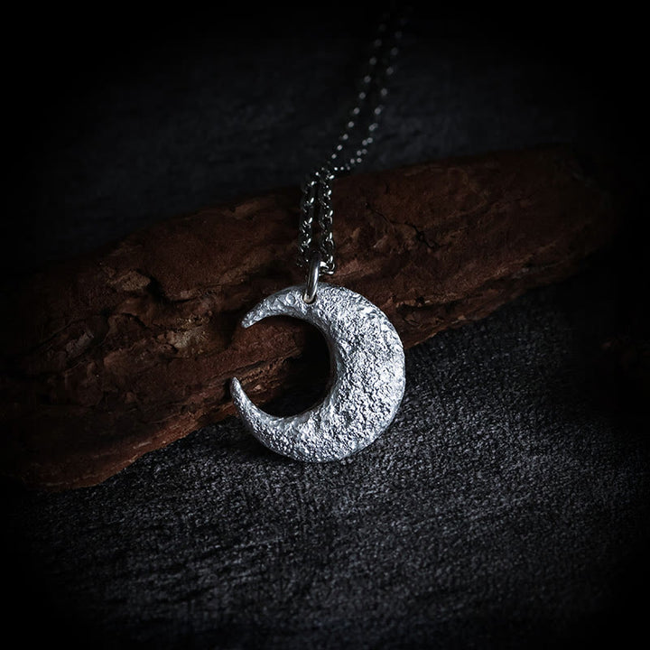 Buddha Stones 999 Sterling Silver Moon Balance Necklace Pendant - 999 Sterling Silver & Silver Chain - image 6