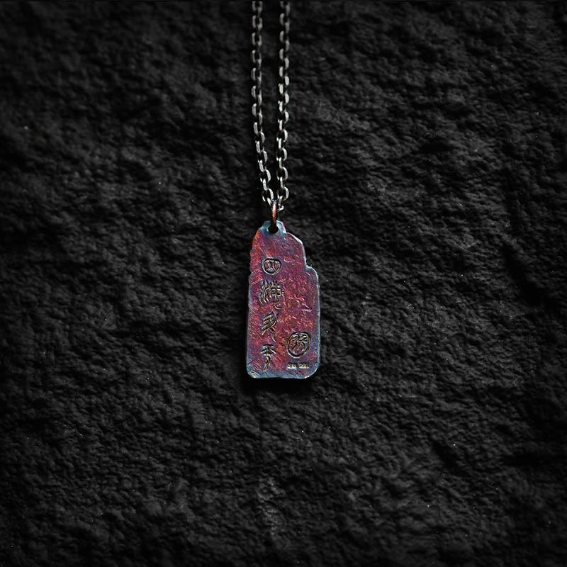 Buddha Stones 999 Sterling Silver 24k Gold Waves Sun Balance Necklace Pendant - image 6