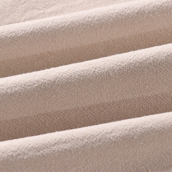 Buddha Stones Casual Plain Color Three Quarter Sleeve Front Button Cotton Linen Men's Shirt With Pockets - image 2