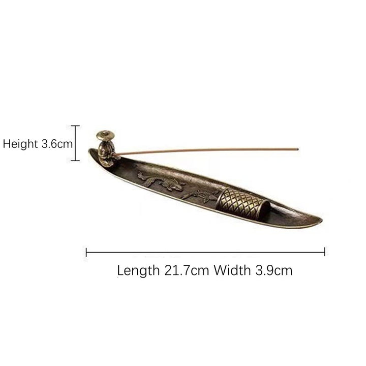 Buddha Stones Fisherman Boat Koi Fish Zinc Alloy Incense Stick Holder Healing Incense Burner Decoration - image 12