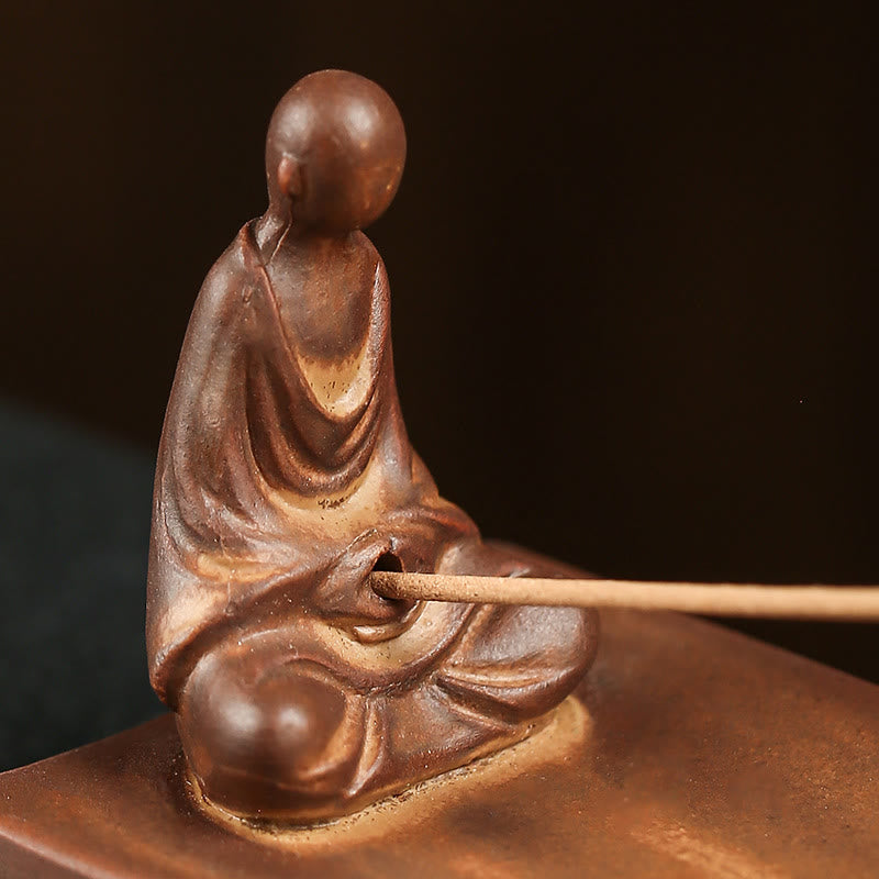 Buddha Stones Fisherman Fishing Boat Bamboo Buddha Hand Lotus Spiritual Healing Ceramic Stick Incense Burner Decoration - image 11