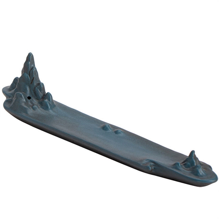 Buddha Stones Mountains Boat Design Spiritual Healing Ceramic Stick Incense Burner Decoration - image 12