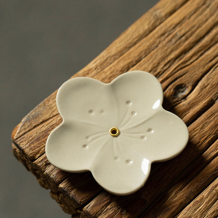 Buddha Stones Lotus Cherry Blossom Plum Blossom Chrysanthemum Healing Ceramic Incense Burner Decoration - image 5