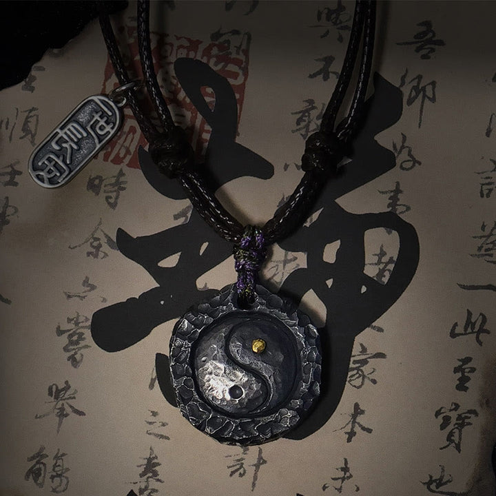 Buddha Stones 999 Sterling Silver Tai Chi Yin Yang Design Harmony Necklace Pendant - 999 Sterling Silver YIN YANG(22*24*5mm) - image 1