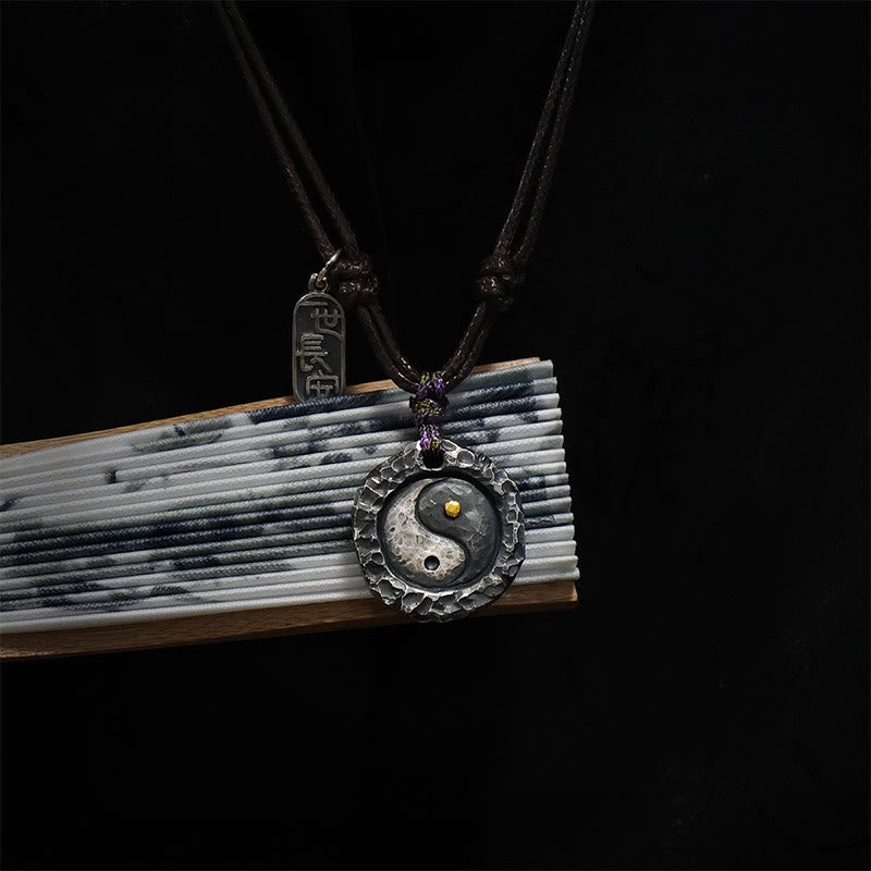 Buddha Stones 999 Sterling Silver Tai Chi Yin Yang Design Harmony Necklace Pendant - image 8