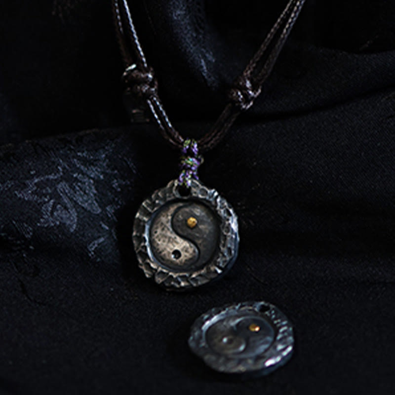 Buddha Stones 999 Sterling Silver Tai Chi Yin Yang Design Harmony Necklace Pendant - image 10