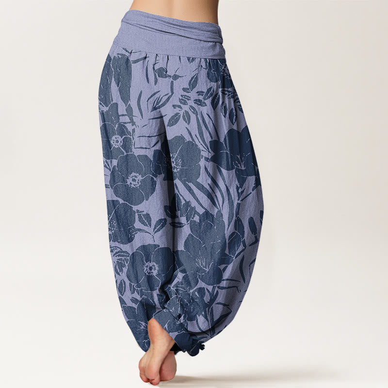 Buddha Stones Casual Magnolias Women's Elastic Waist Harem Pants