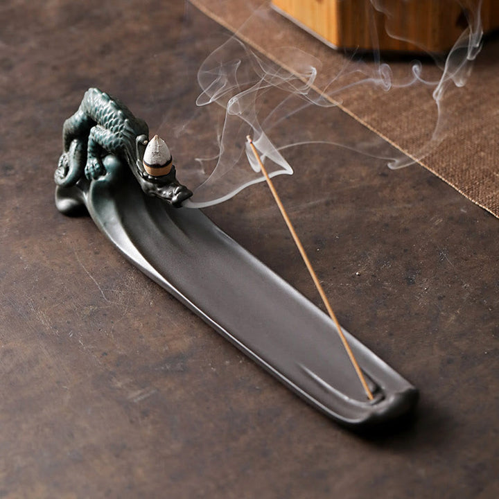 Buddha Stones Moon Rabbit PiXiu Mountain Healing Ceramic Stick Incense Burner Decoration - image 10