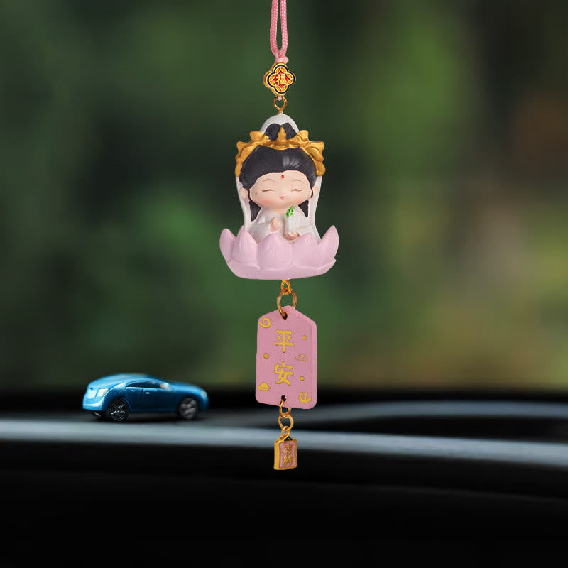 Buddha Stones Lotus Avalokitesvara Buddha Fu Character Wealth Car Hanging Decoration