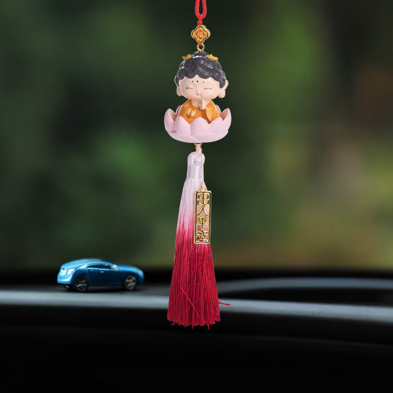 Buddha Stones Lotus Avalokitesvara Buddha Fu Character Wealth Car Hanging Decoration