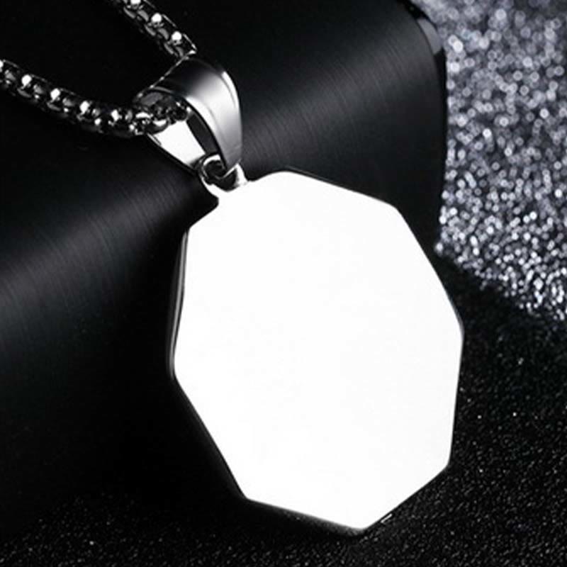 Buddha Stones Titanium Steel Bagua Yin Yang Pattern Balance Necklace Pendant