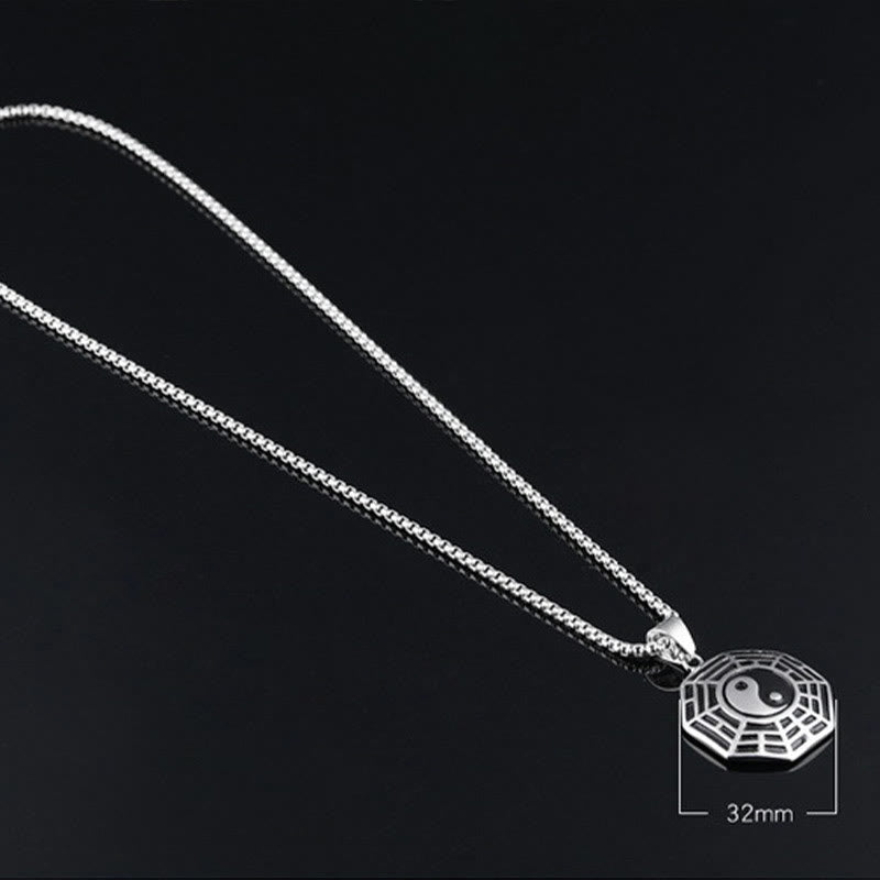 Buddha Stones Titanium Steel Bagua Yin Yang Pattern Balance Necklace Pendant - image 17