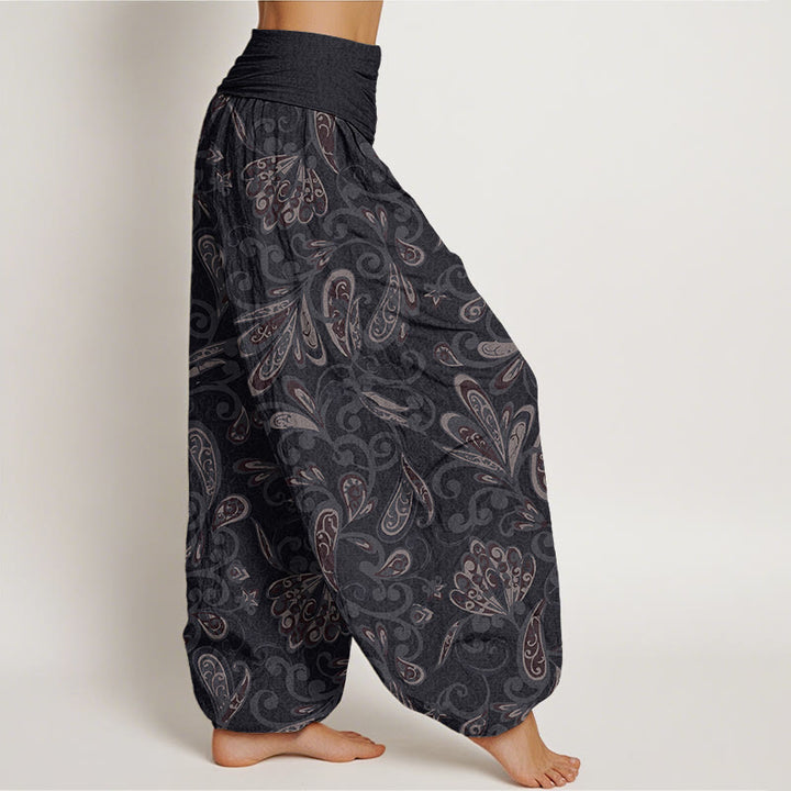 Buddha Stones Cotton Casual Flower Petals Design Women's Elastic Waist Harem Pants - image 1