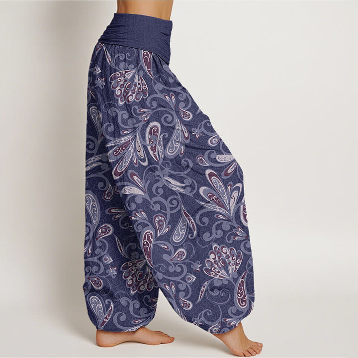 Buddha Stones Casual Flower Petals Design Women's Elastic Waist Harem Pants - image 5
