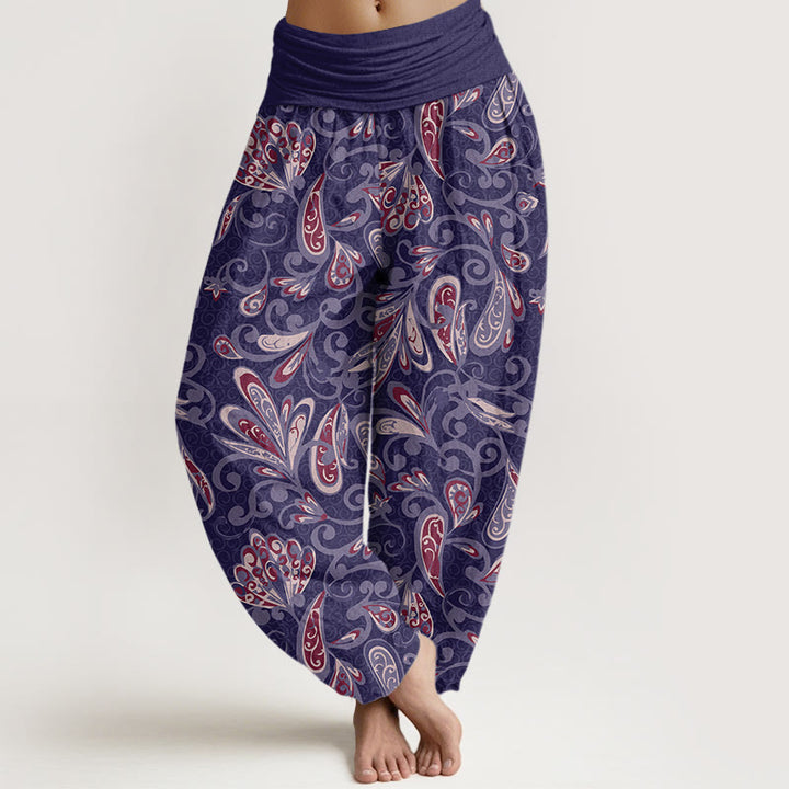 Buddha Stones Casual Flower Petals Design Women's Elastic Waist Harem Pants - MediumPurple - US22，UK/AU26，EU54 (6XL) - image 8
