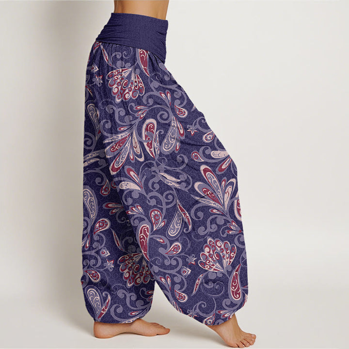 Buddha Stones Casual Flower Petals Design Women's Elastic Waist Harem Pants - image 8