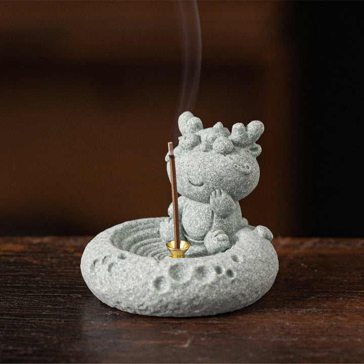 Buddha Stones Chinese Zodiac Healing Incense Burner Desk Decoration