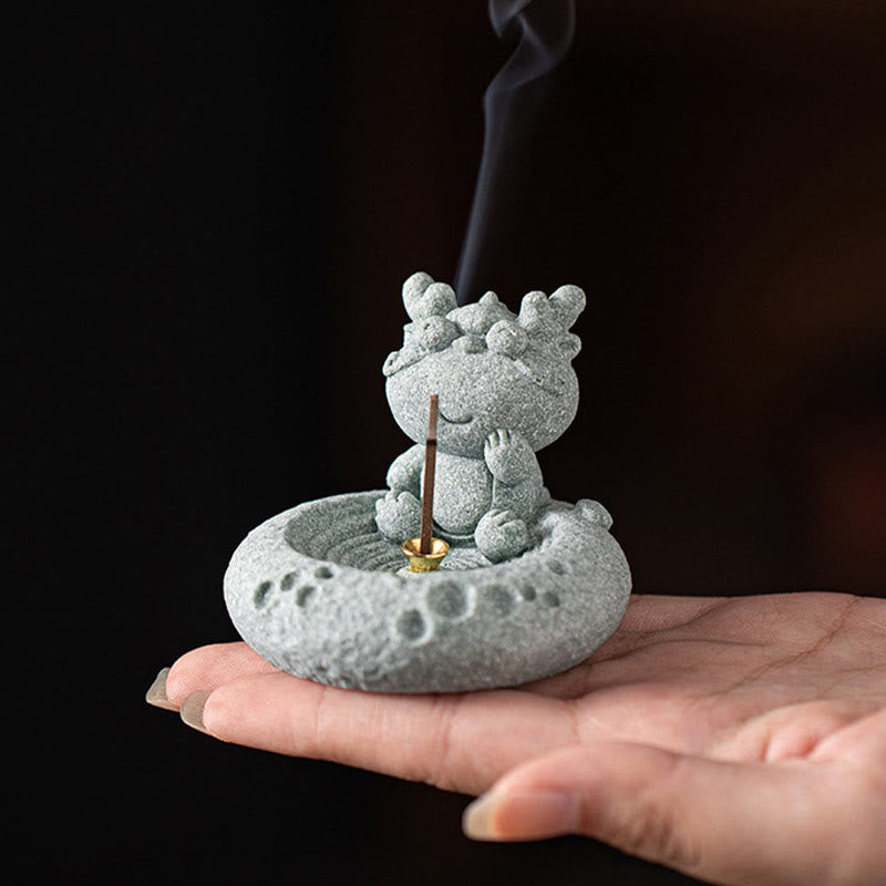 Buddha Stones Chinese Zodiac Healing Incense Burner Desk Decoration