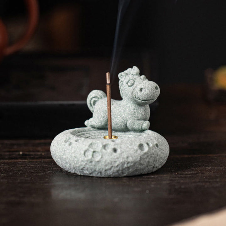 Buddha Stones Chinese Zodiac Healing Incense Burner Desk Decoration