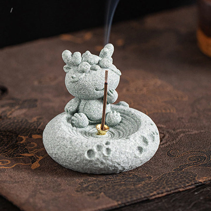 Buddha Stones Chinese Zodiac Healing Incense Burner Desk Decoration