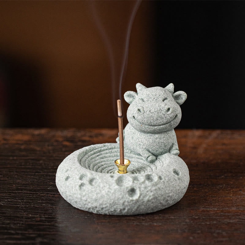 Buddha Stones Chinese Zodiac Healing Incense Burner Desk Decoration