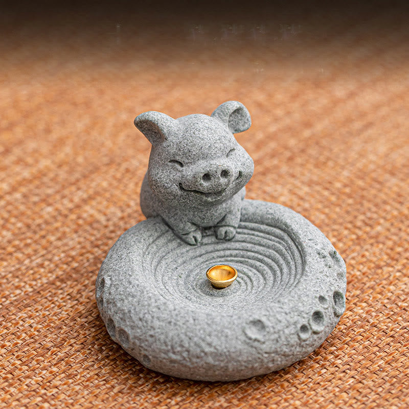 Buddha Stones Chinese Zodiac Healing Incense Burner Desk Decoration