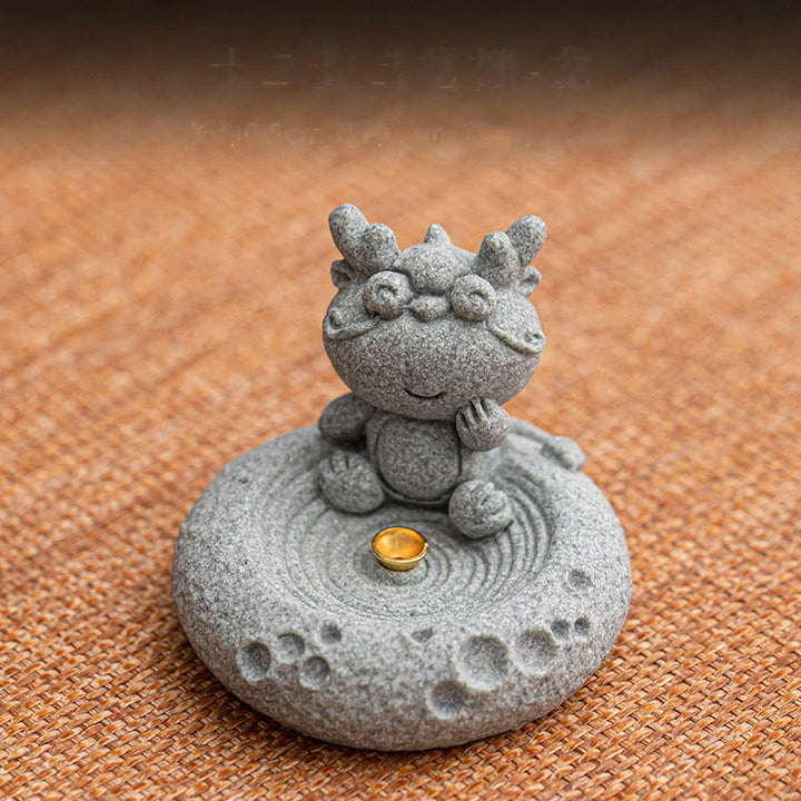 Buddha Stones Chinese Zodiac Healing Incense Burner Desk Decoration