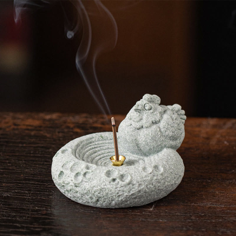 Buddha Stones Chinese Zodiac Healing Incense Burner Desk Decoration