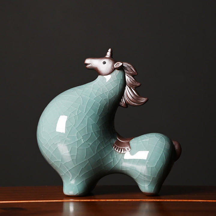 Buddha Stones Head Down Up Horse Ceramic Success Freedom Home Decoration - Head Up Horse 10.5*10.5*5.5cm - image 12
