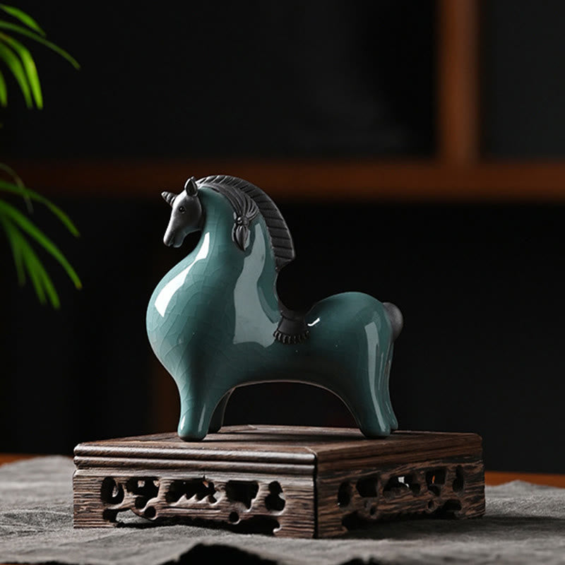 Buddha Stones Head Down Up Horse Ceramic Success Freedom Home Decoration