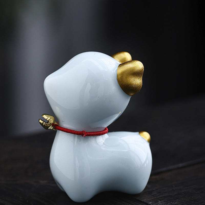 Buddha Stones Mini Deer Tea Pet Ceramic Home Desk Figurine Decoration - Blue Deer 4*2.7*5.3cm - image 8