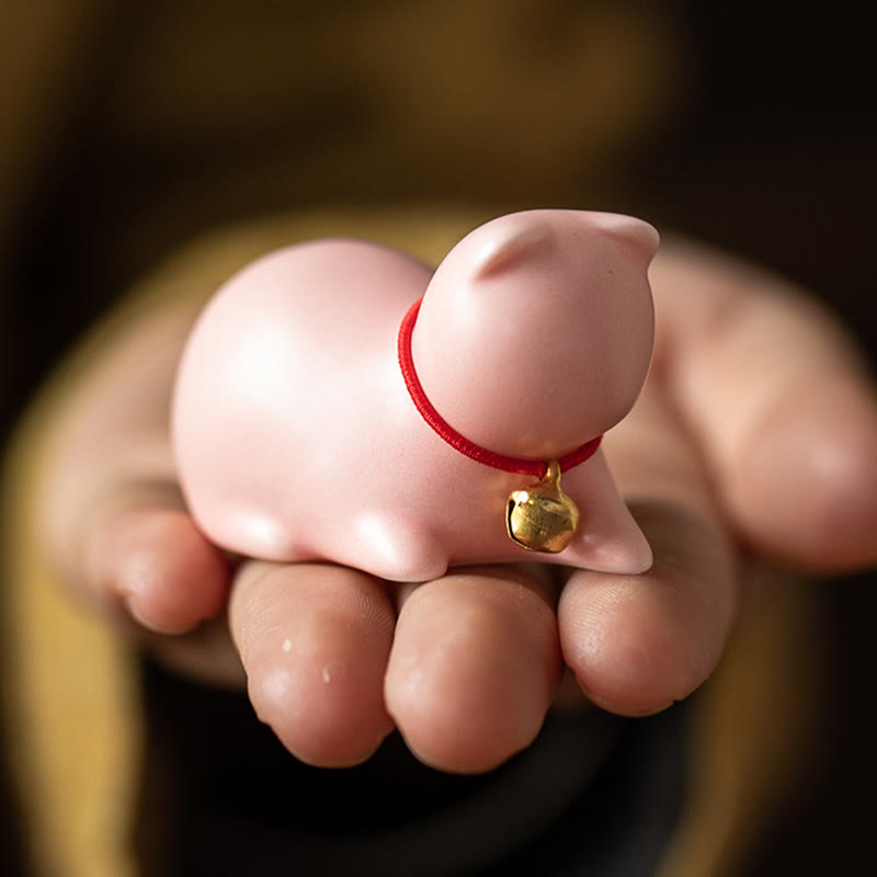 Buddha Stones Mini Cute Standing Lying Cat Tea Pet Ceramic Home Desk Figurine Decoration - image 21