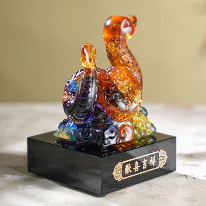 Buddha Stones Year Of The Snake Auspicious Clouds Joy And Auspiciousness Liuli Art Piece Home Decoration