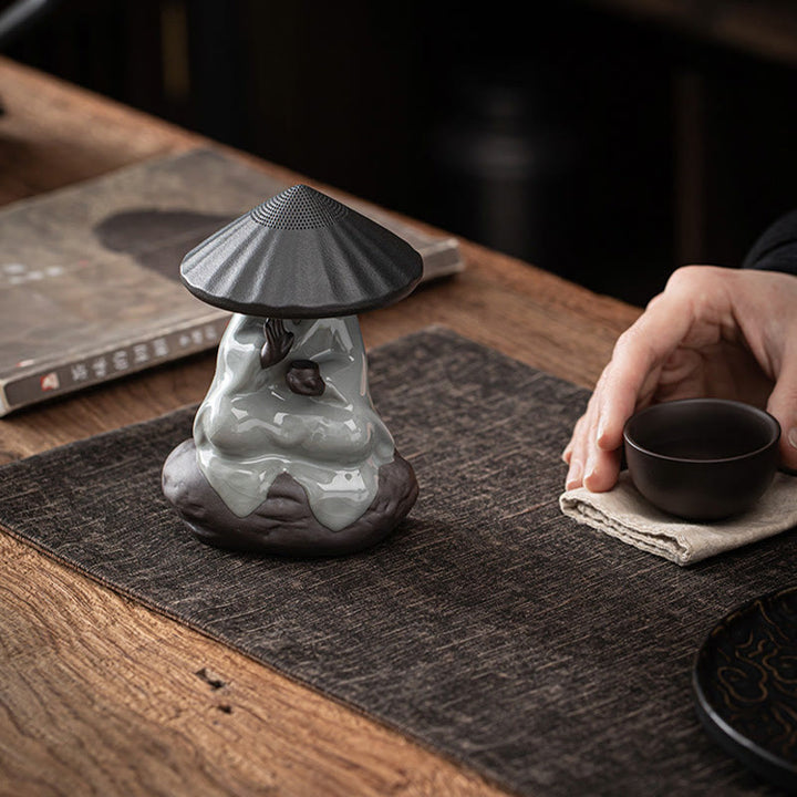 Buddha Stones Little Zen Monk Hat Strainer Ceramic Tea Accessories Figurine Home Decoration - image 18