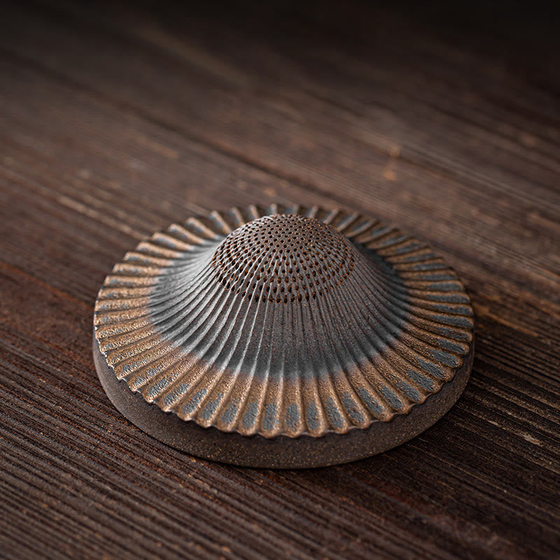 Buddha Stones Little Brown Monk Hat Strainer Ceramic Tea Accessories Figurine Zen Home Desk Decoration - Hat Strainer 8.5*3cm - image 12