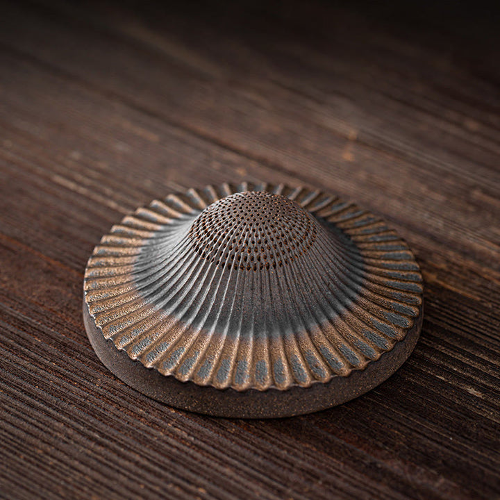 Buddha Stones Little Brown Monk Hat Strainer Ceramic Tea Accessories Figurine Zen Home Desk Decoration - Hat Strainer 8.5*3cm - image 12