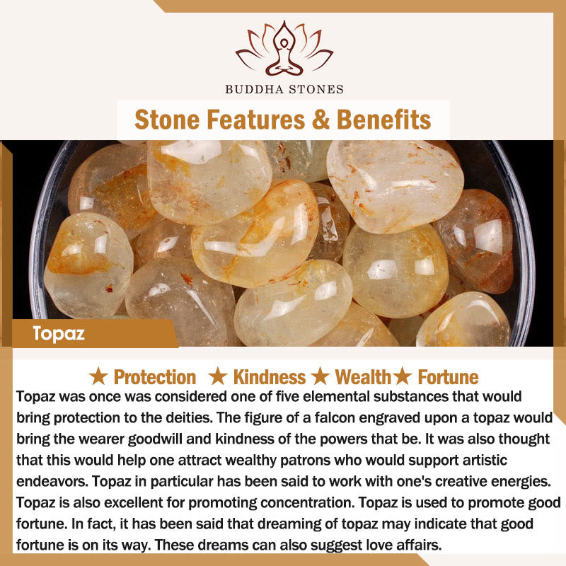 Buddha Stones Topaz Beads Jade Cube Double Circle Wealth Bracelet