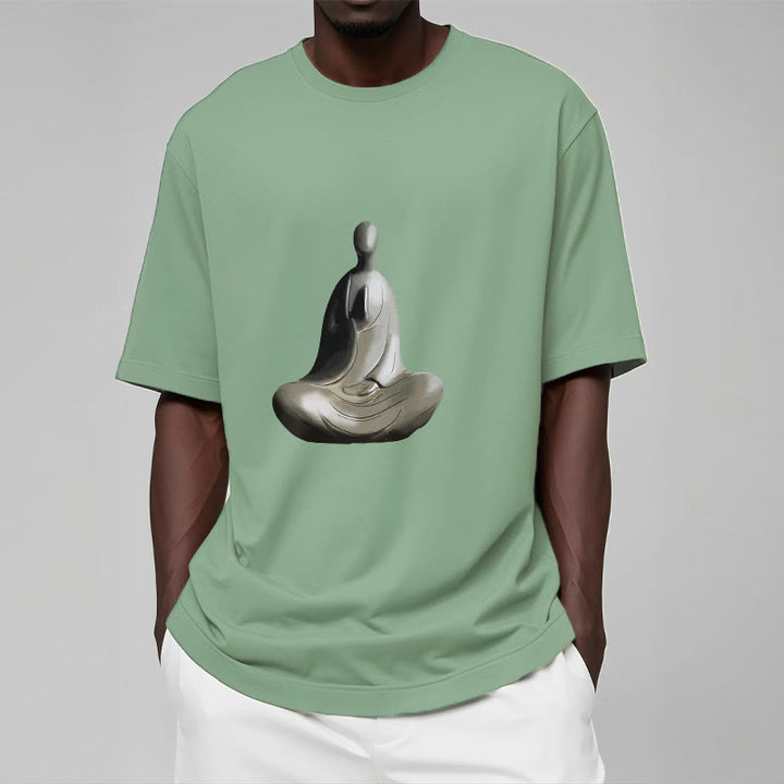 Buddha Stones Gray Formless Buddha Pattern Cotton Tee T-shirt - image 15
