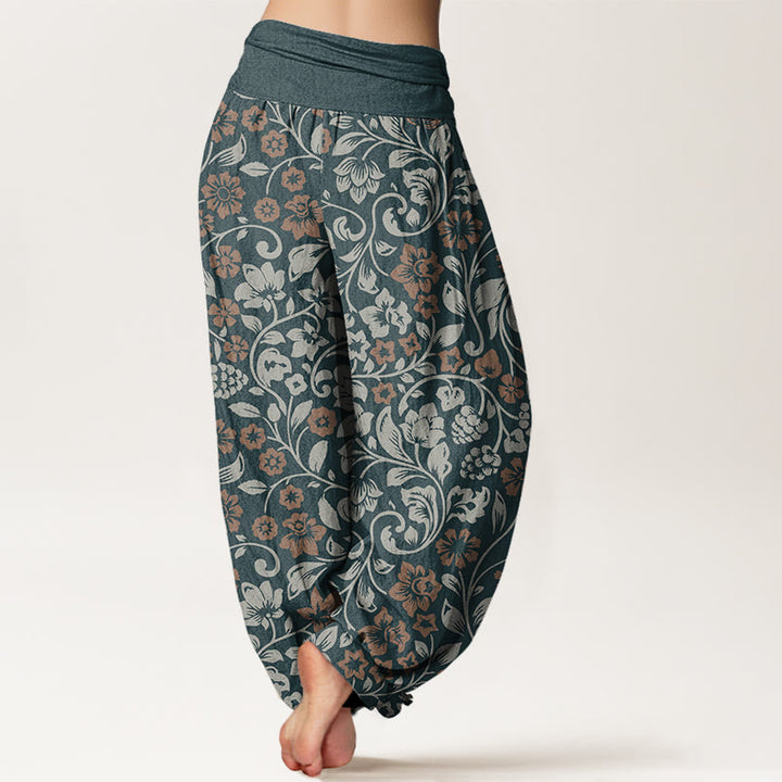 Buddha Stones Small Flowers Intertwining Branches Women's Elastic Waist Harem Pants - image 6