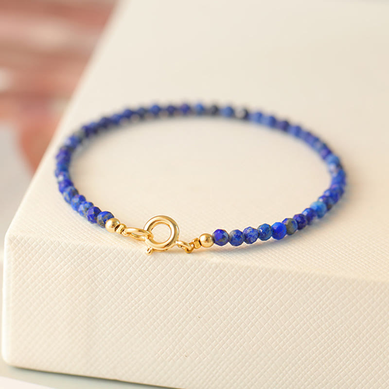 Buddha Stones Small Lazurite Lapis Lazuli Ultra-Thin Beads Balance Bracelet - image 1