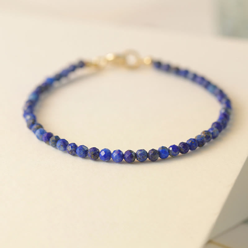 Buddha Stones Small Lazurite Lapis Lazuli Ultra-Thin Beads Balance Bracelet - image 9